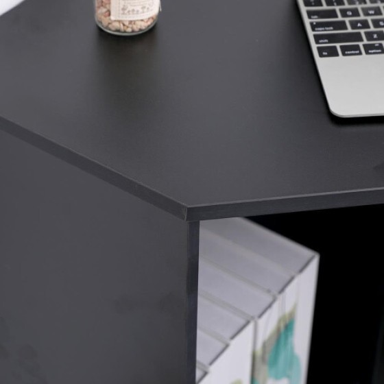 Computer Desk / Laptop Desk / Home Office / Study / Gaming Desk, Black, Corner